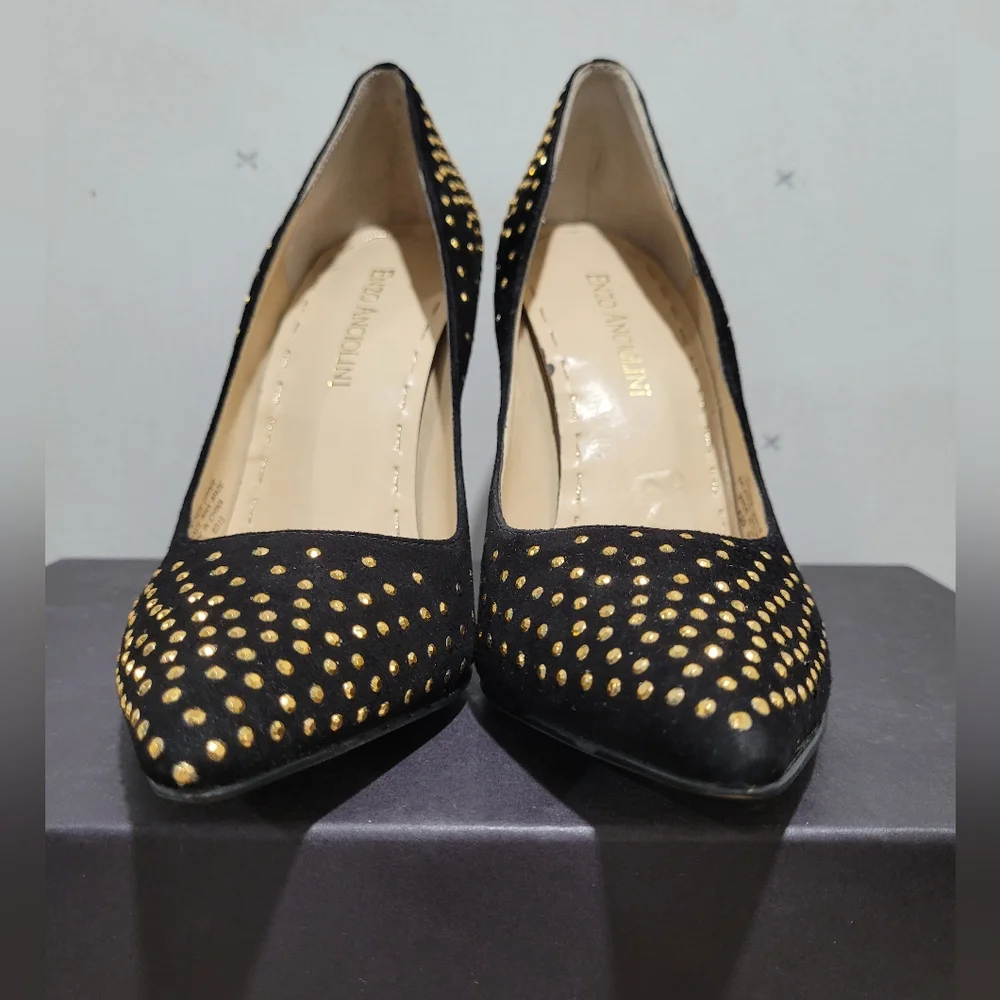 Enzo Angiolini Eaflorelli Black Suede Pump Heels